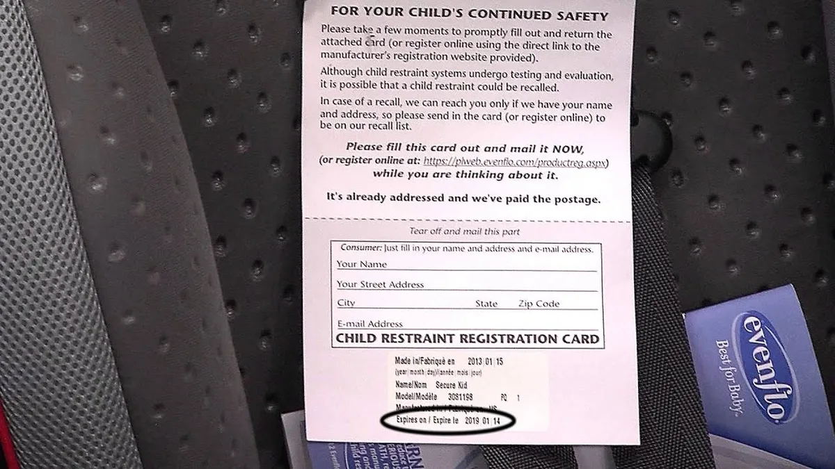 car seat expiration date label