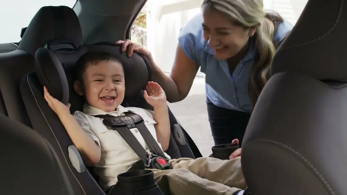 forward facing car seat harness and tether
