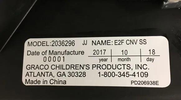 car seat expiration date label